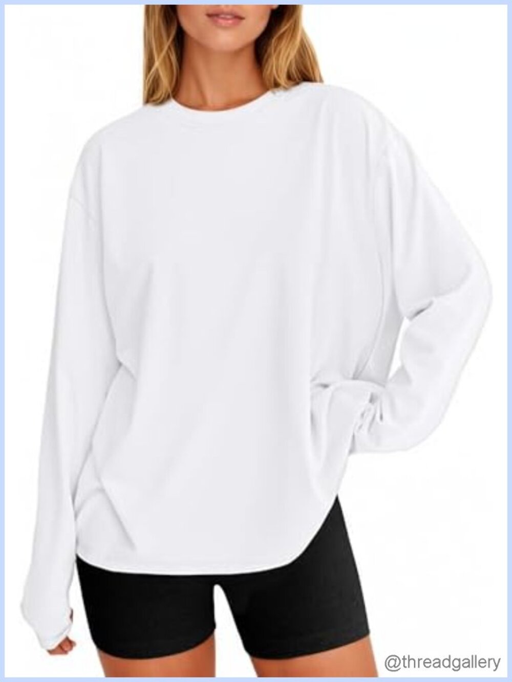 Oversized Long Sleeve T-Shirt Crewneck Basic Tee Soft Lightweight